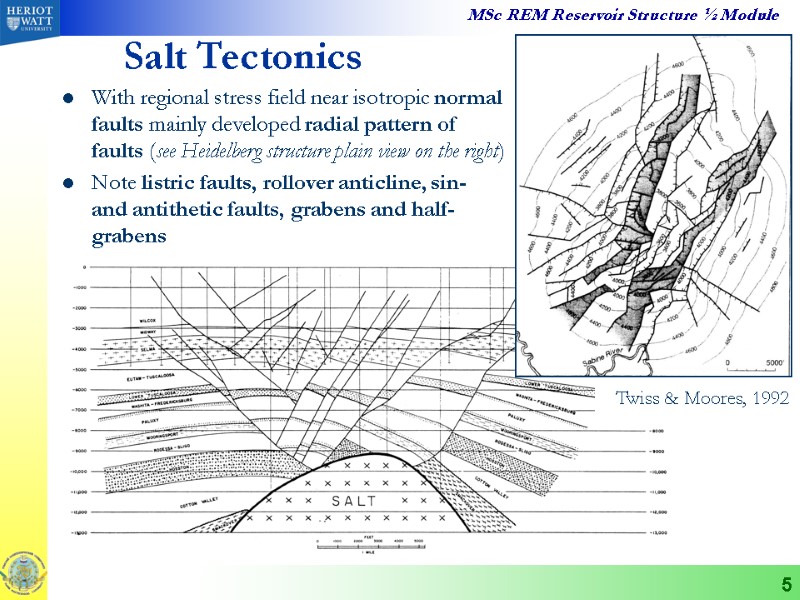 5 Salt Tectonics With regional stress field near isotropic normal faults mainly developed radial